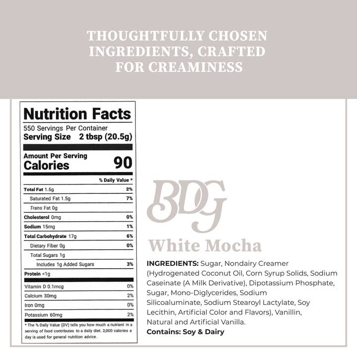 Cup of Coa Inc. - Vente Préparations/kits pour chocolat chaud - Boîte en vrac de BDG White Mocha1