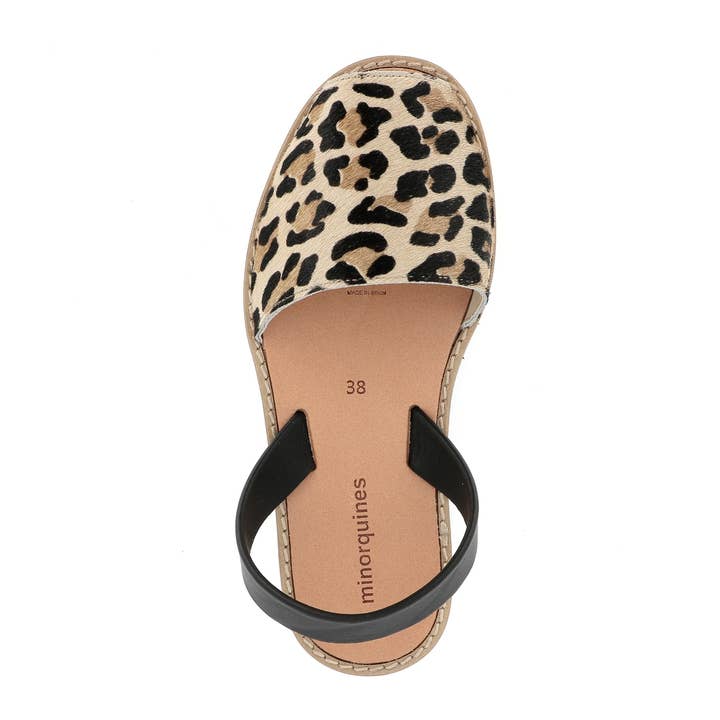 Avarca leopardlæder - sommersandal for engroshandel hos Minorquines