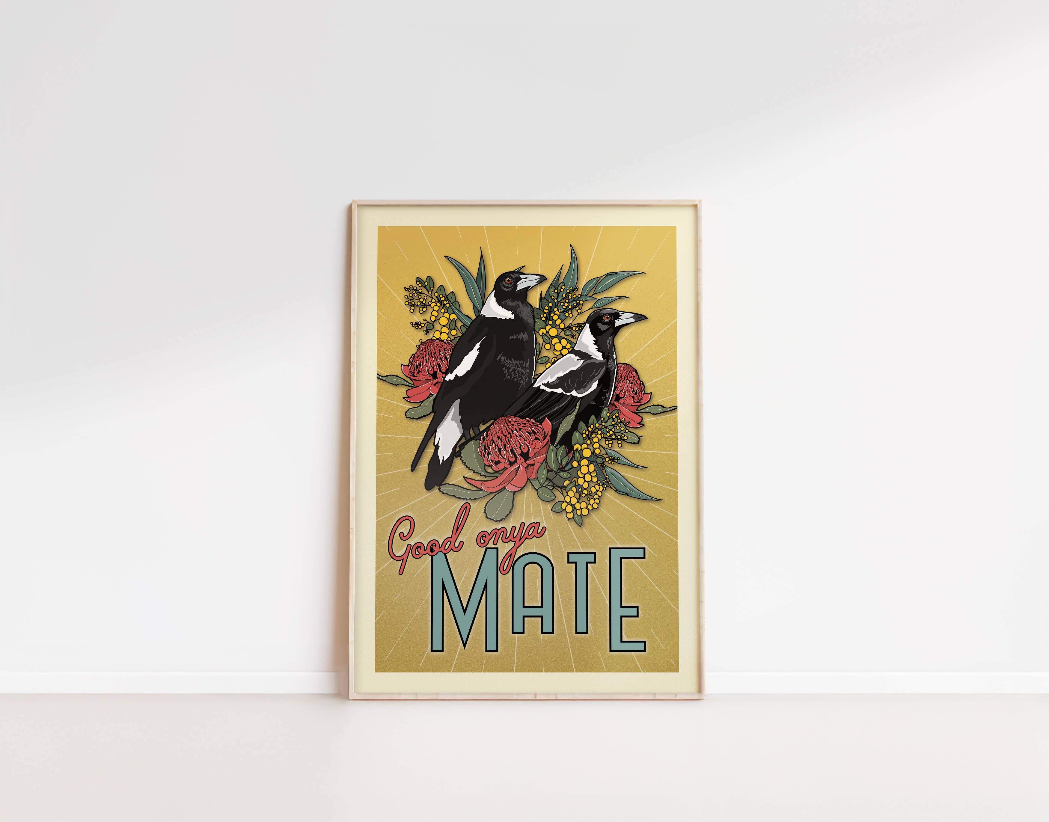 Little Green Mini Creative - Wholesale Poster - Magpies A4 Poster | Art Print | Australian Wall Art