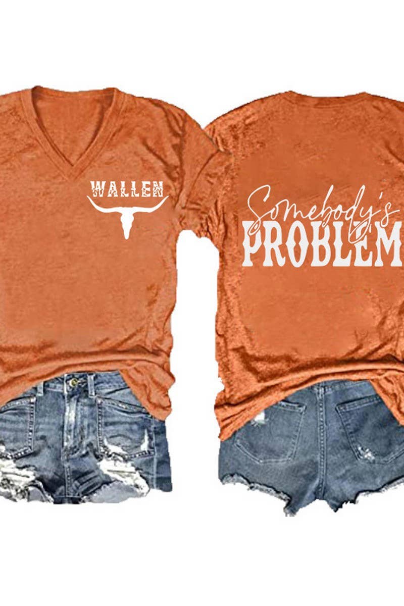 NINEXIS - Vente T-shirt sérigraphié – femme - CWTTS1055_T-SHIRT À MANCHES COURTES À COL EN V IMPRIMÉ RECTO-VERSO10