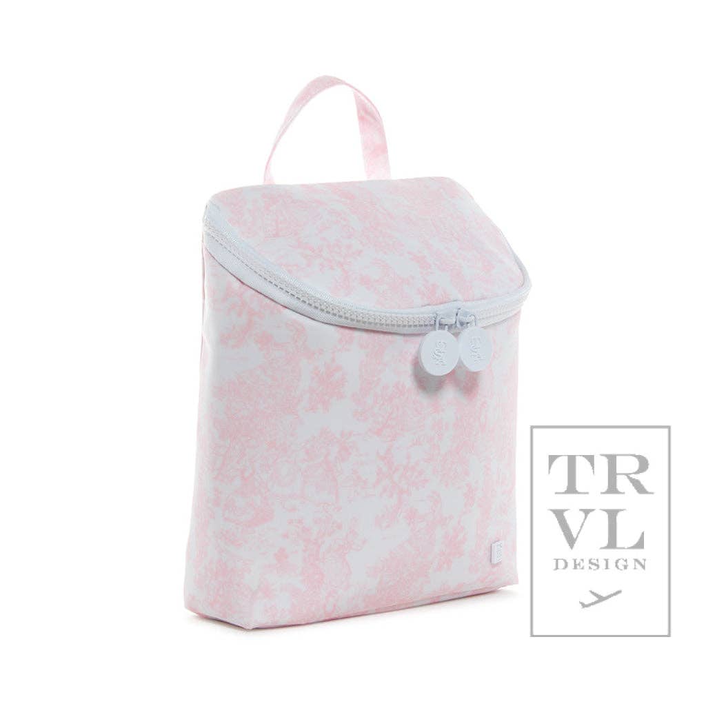 Take Away Lunch Bag - Insulated Bunny Toile Pink for wholesale on Faire1