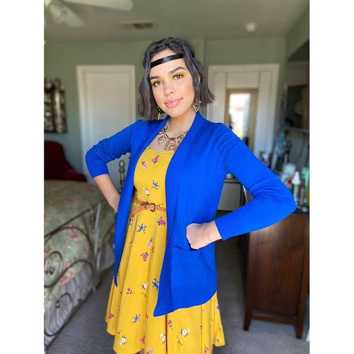 Mak - Wholesale Cardigan - Women's - Long Sleeve Open Front Knit Shrug w/ Pocket Cardigan MK8558Y37