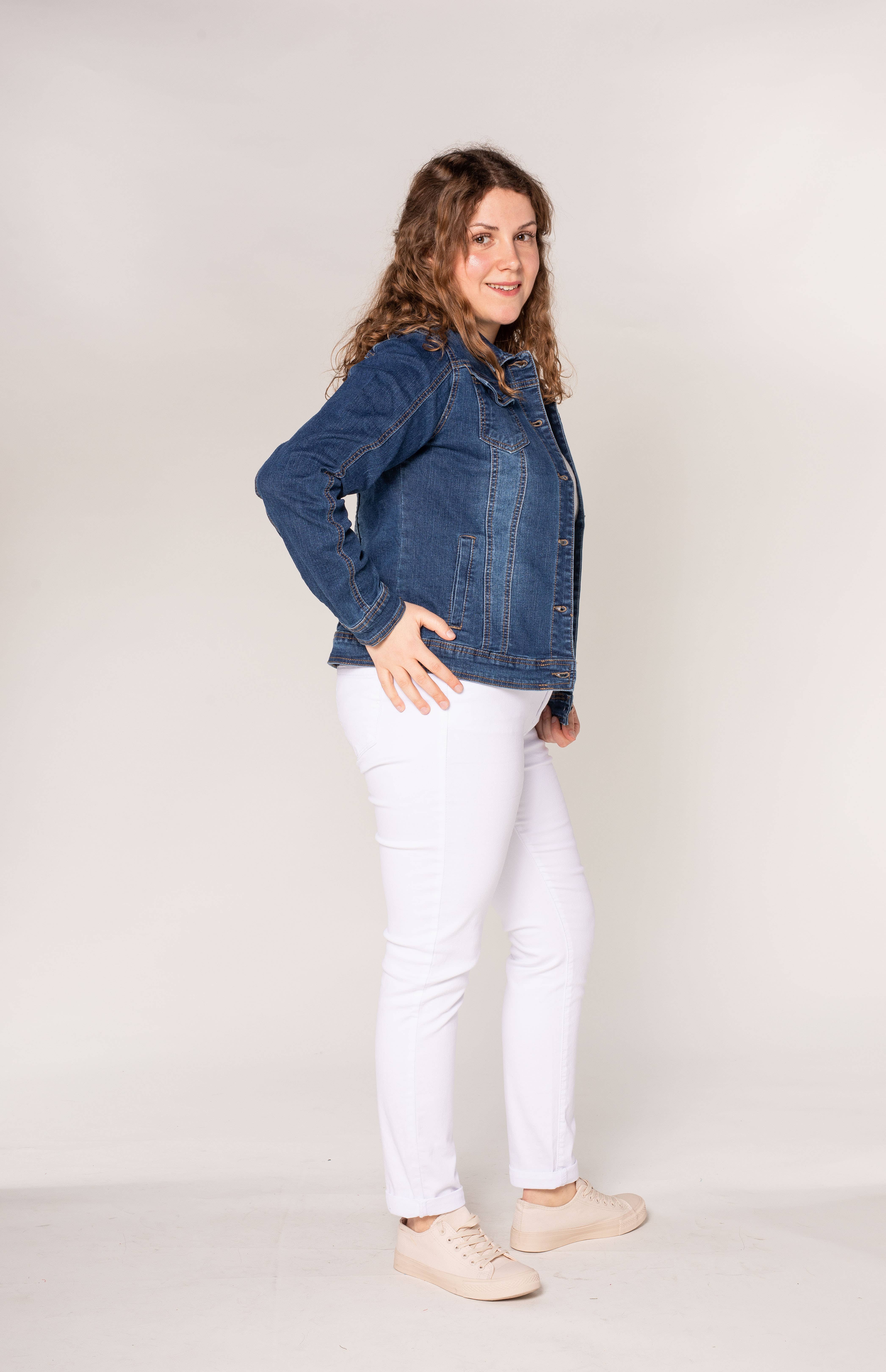 Nina Carter - Vendita all'ingrosso Giacca di jeans - Donna - Giacca in denim elasticizzato plus size H189-1/H204-1/203-114