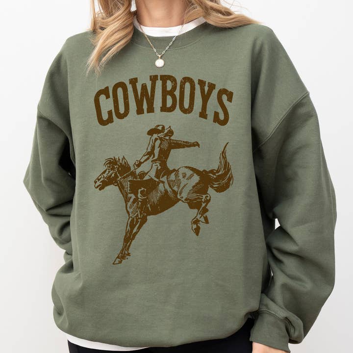 Refinery Number One LLC - Wholesale Graphic Sweatshirt - Women's - Cowboys, Bronco Rider, Cowboy, Western, Horse, Sweatshirt5
