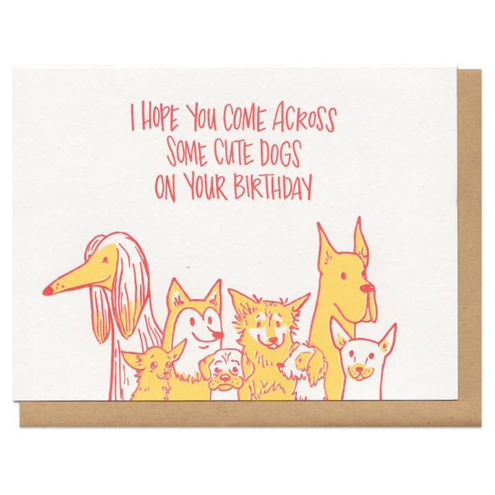 Cute Dogs Birthday Greeting Card for wholesale by Frog & Toad Press
