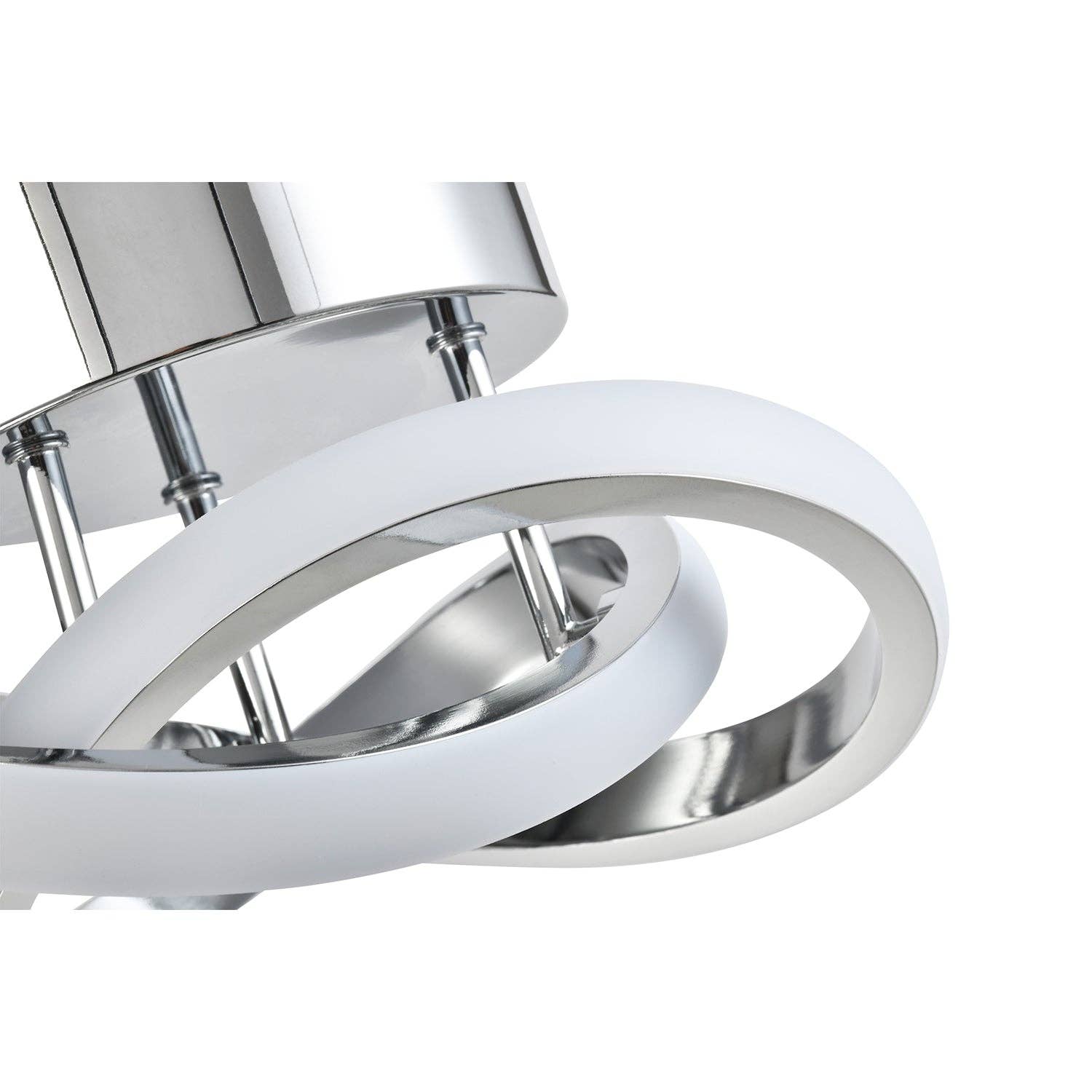 Happy Homewares – wholesale Chandelier/hanging light – Modern LED Chrome Ceiling Light Fitting with Swirl Thick Metal Strip2