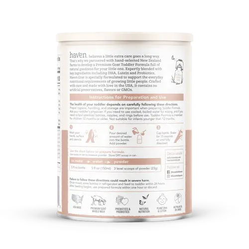 Haven Baby - Vente Aliments pour bébé - Haven Goat lait de croissance pour tout-petits | lait néo-zélandais sans OGM2