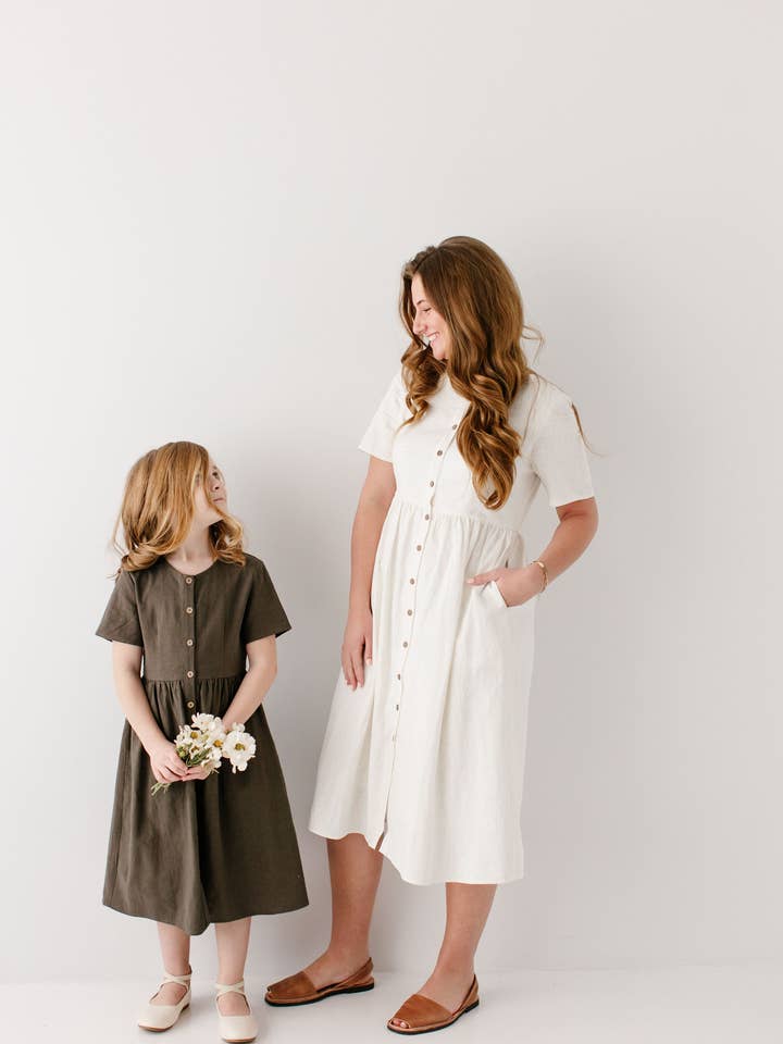 The Main Street Exchange - Wholesale Dress - Women's - 'Adeline' Button Down A-Line Midi Dress12