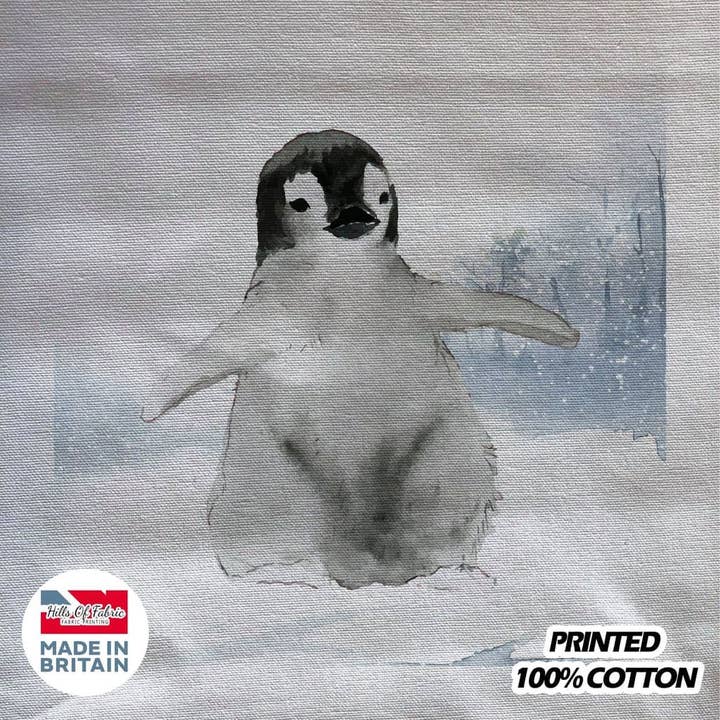 Pingvin fågel djur snö tryckt tyg Panel för wholesale av Hills Of Fabric