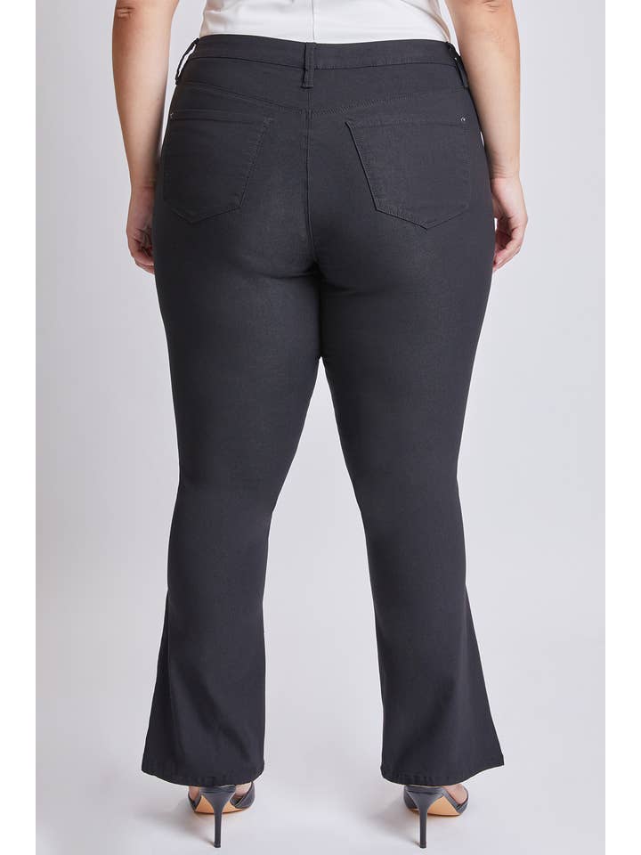Black Missy Plus Hyperstretch Mid Rise Mini Bootcut Pant for wholesale on Faire