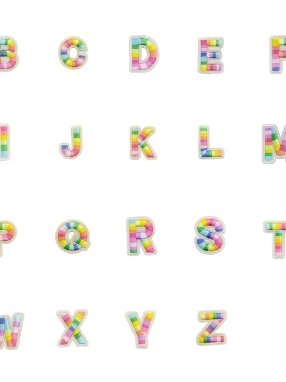 Lettres brodées arc-en-ciel 6 cm - Autocollant adhésif pour la vente par EMO & CO.