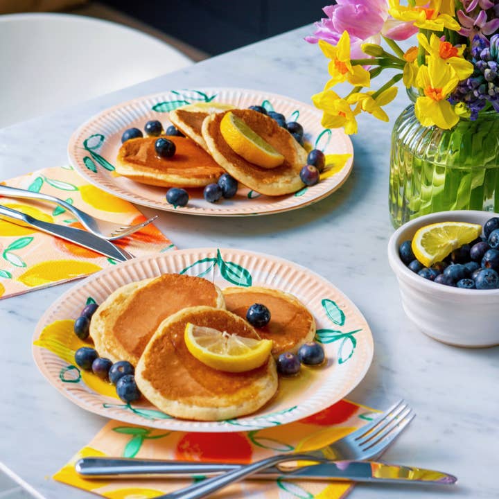 Talking Tables USA - Wholesale Disposable Plate - Citrus Fruit Lemon Paper Plates for Summer | 12 Pack |