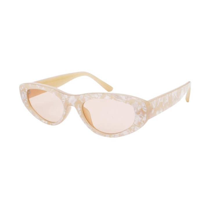 Marble Oval Sunglasses in Champagne Shell for wholesale by V by Vye Eyewear