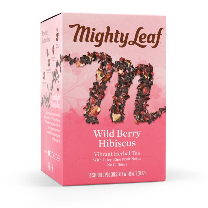 Good As Gold Coffee - Wholesale Tea Bags - Wild Berry Hibiscus, Silken Tea Pouch 15ct, Mighty Leaf