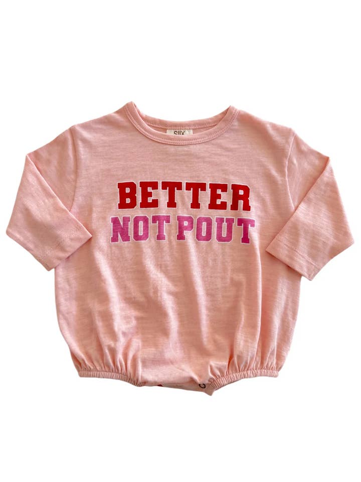 SIIX Collection - Wholesale Bodysuit (Non-Footed) - Baby - Better Not Pout / Organic Long Sleeve T-Shirt Bubble