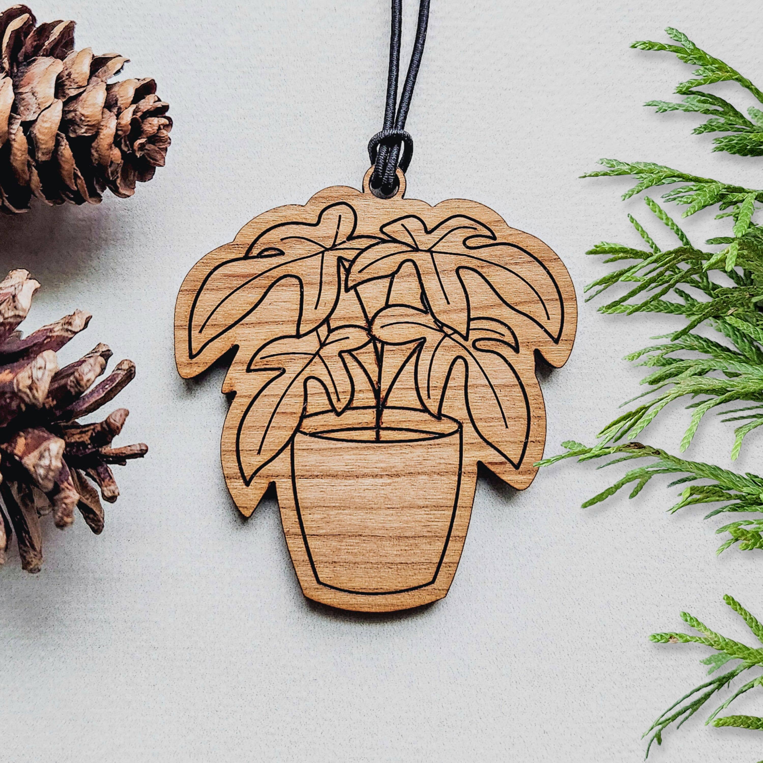 Leaf & Node - Vente Objets de décoration - Décorations de Noël pour plantes d'intérieur - 9 motifs originaux (bois)6