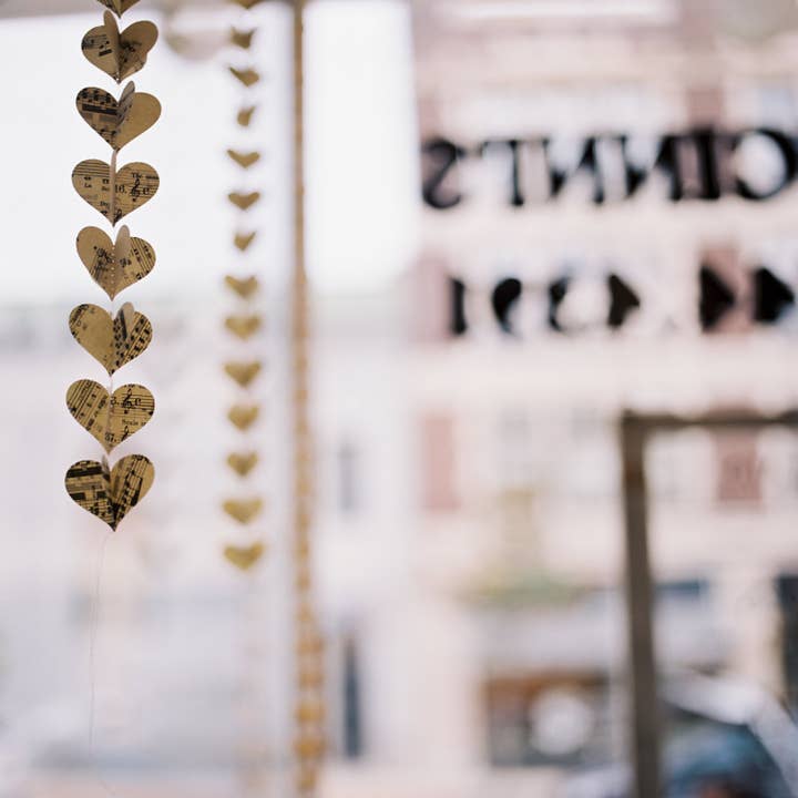 Montclair Made - Wholesale Bunting/Garland - Vintage Sheet Music Paper Heart Garlands