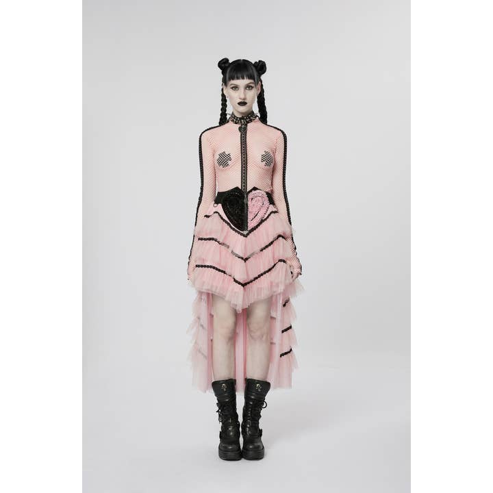 PUNK SEXY ELASTIC MESH T-SHIRT-M-L for wholesale by Western Fashion