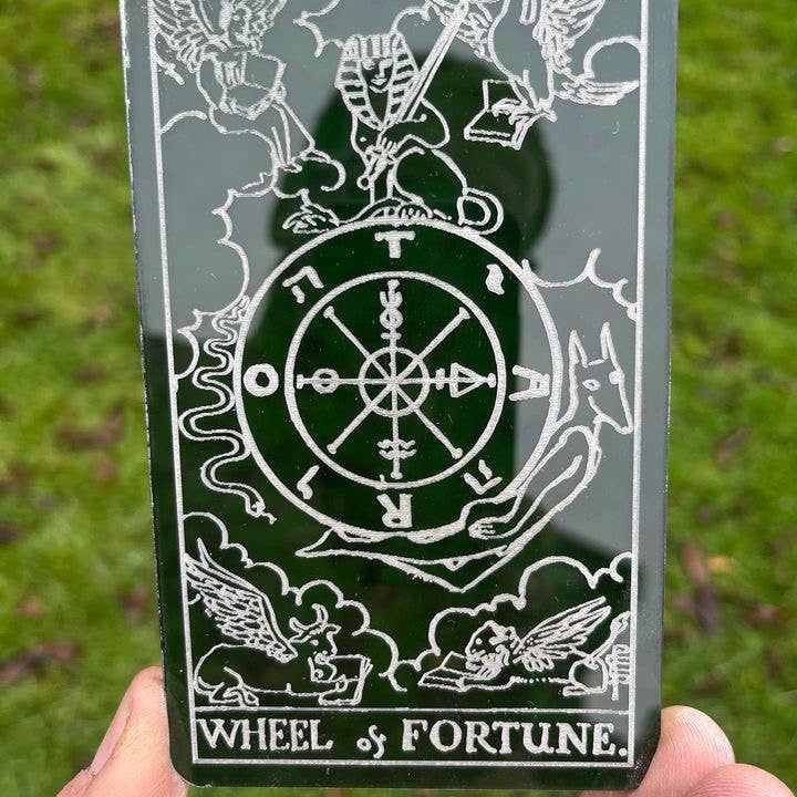 The Chaotic Good (previously The Great Cosmic Trust) - Wholesale Tarot Cards - Wheel of Fortune - Emerald green altar 4" x 6" Tarot card2