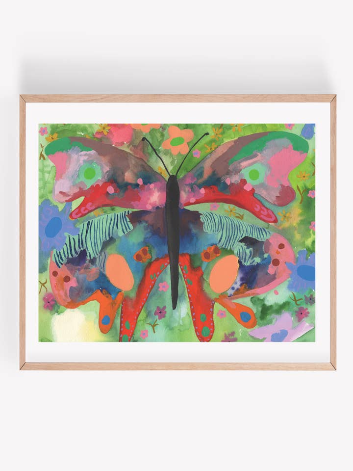 Psychedelische Vlinder Kunstprint voor wholesale door Persika Design Co.
