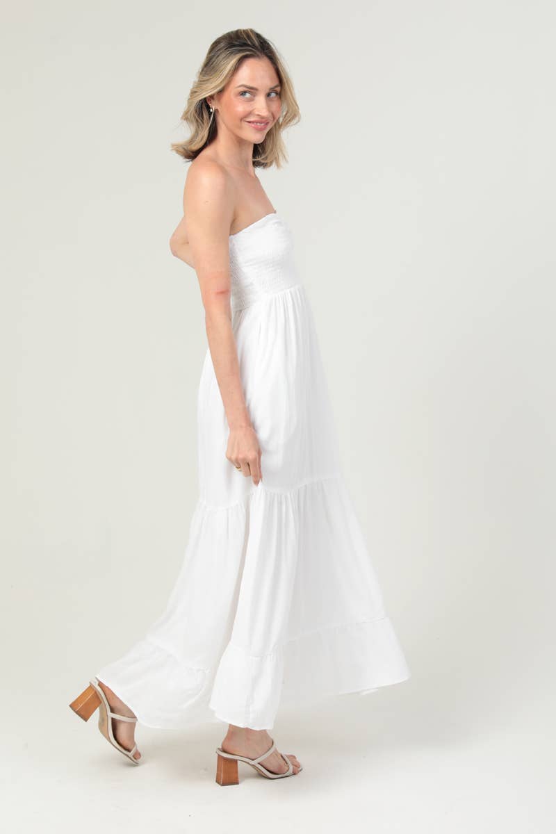 ANGIE - Vente Robe – femme - C4F13-ASIS ROBE LONGUE BUSTIER À BODICE FRONCÉ EN FORME DE CŒUR7