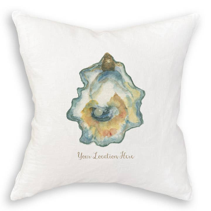 French Graffiti - Wholesale Tea Towel - Watercolor Oyster with Location11
