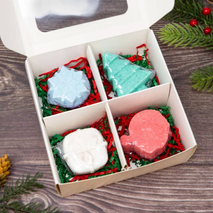 Poofy Organics - Wholesale Bath bomb/fizz - Holiday Bath Bomb Gift Set - Cranberry Fig1