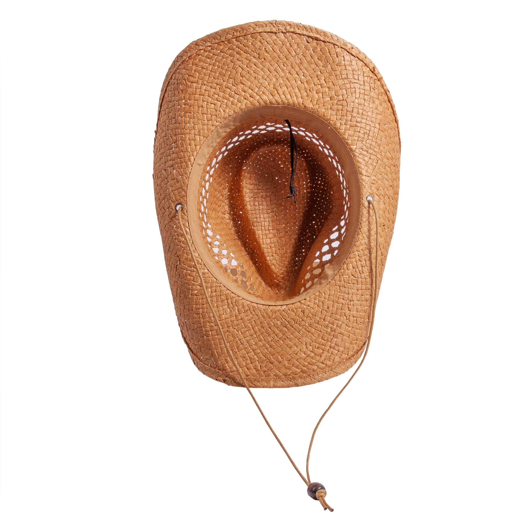 Tan Western Straw Cowboy Hat - Style Carly for wholesale on Faire4