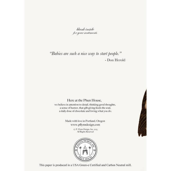 P. Flynn Design / Phun House - Wholesale Baby Card - If only it were that easy • A-2 Greeting Card1