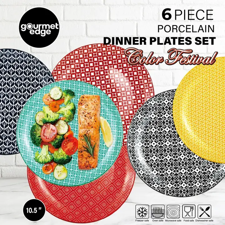 ARTONUSA - Wholesale Dinner Plate - Color Festival 10.5" Dinner Plate (set of 6)2