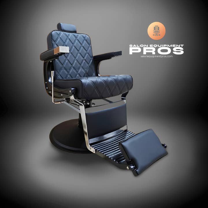 Salon Equipment Pros - Wholesale Chair - Ambassador Heavy Duty Barber Chair - Black Onyx Diamond