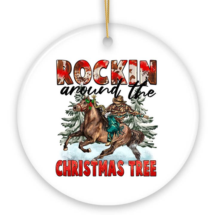 OrnamentallyYou - Wholesale Ornament - Western Theme Rockin Around the Christmas Tree Ornament