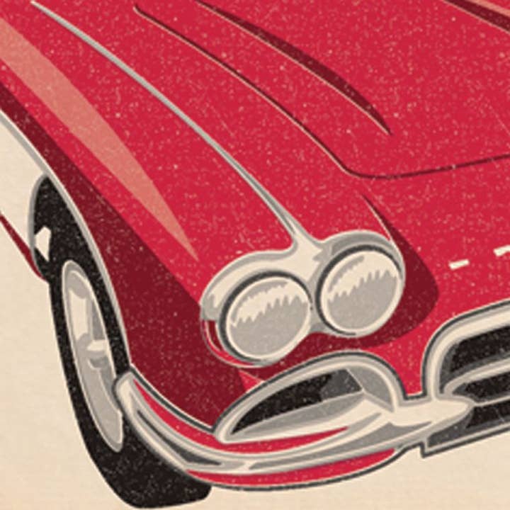 Pennychoo - Wholesale Birthday Card - Autojumble Red Corvette Birthday Card2