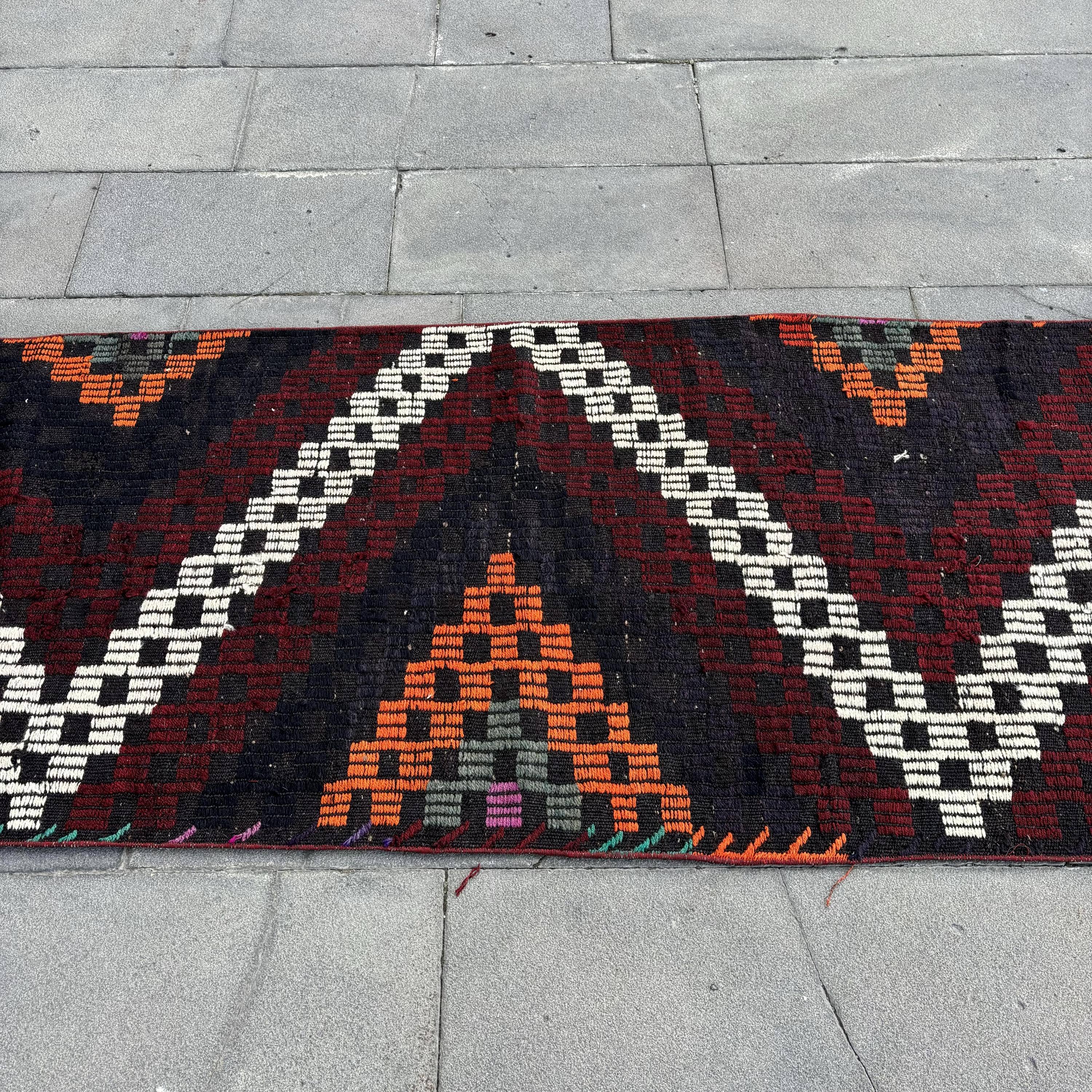 The Loom Wholesale – Tapete por atacado – Tapete Kilim Bordado Vintage Turco Oushak 2,7x9,3 pés9
