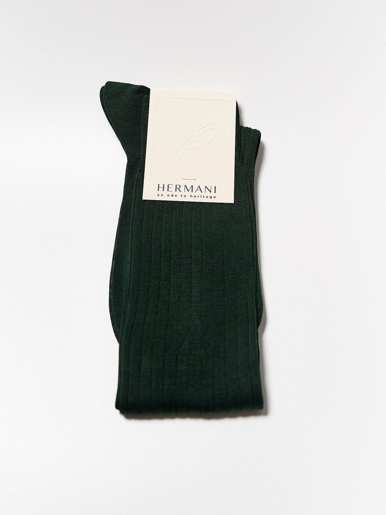 Hermani Heritage - Wholesale Socks - Women's - Donna Filo di Scozia Knee-High - Verdone6