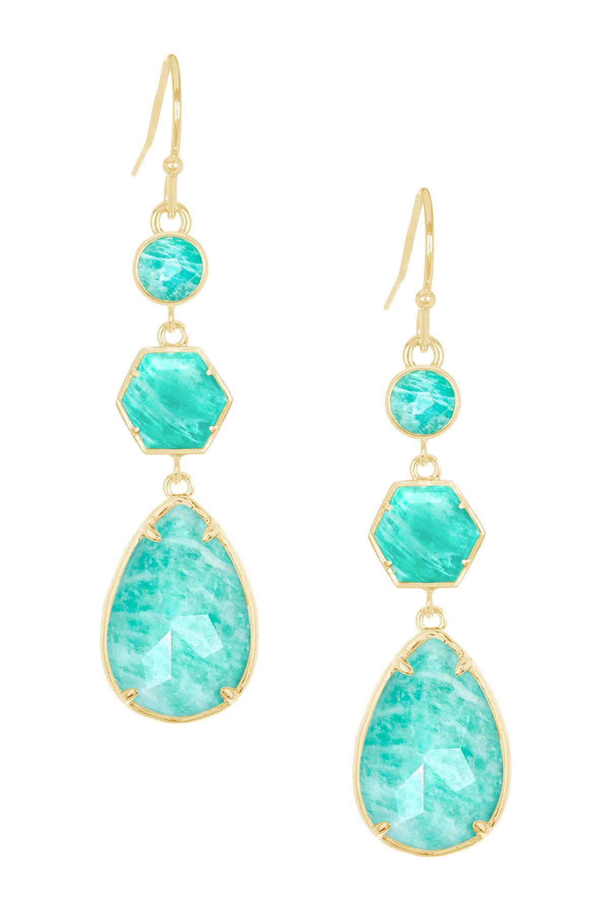 Zoey Simmons – wholesale Dangle earrings – Amazonite Statement Earrings - GF