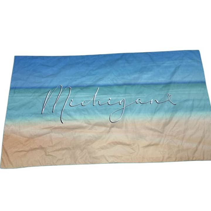 My State Designs - Wholesale Beach Towel - Oversized Beach Towel: Michigan Script Beach