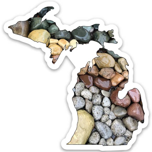 Autocollant Michigan Mixed Petoskey Stones pour la vente par June Apothicarie