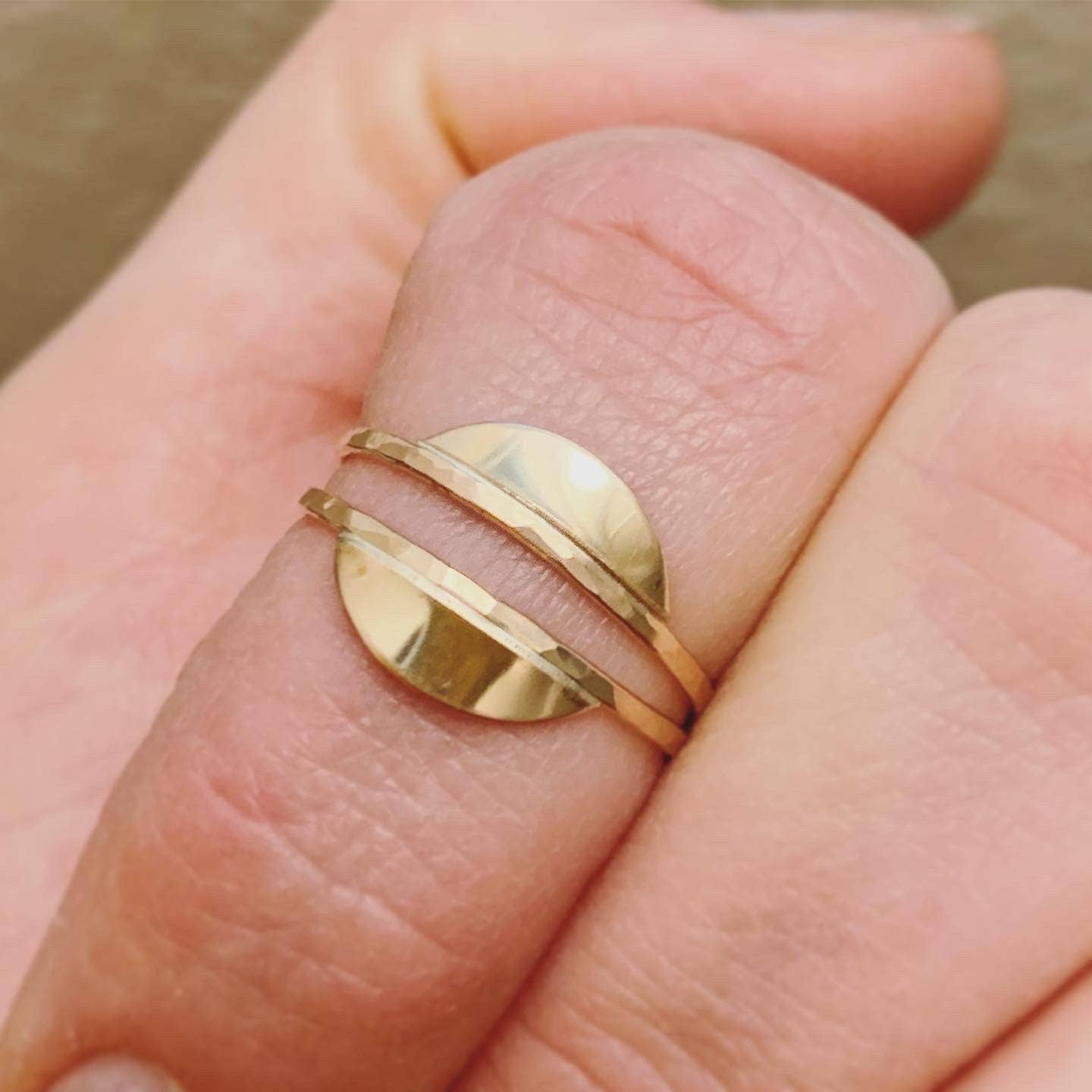Foamy Wader - Wholesale Band/Stacked Ring - Sunrise Ring - semi circle shimmering stacker ring5