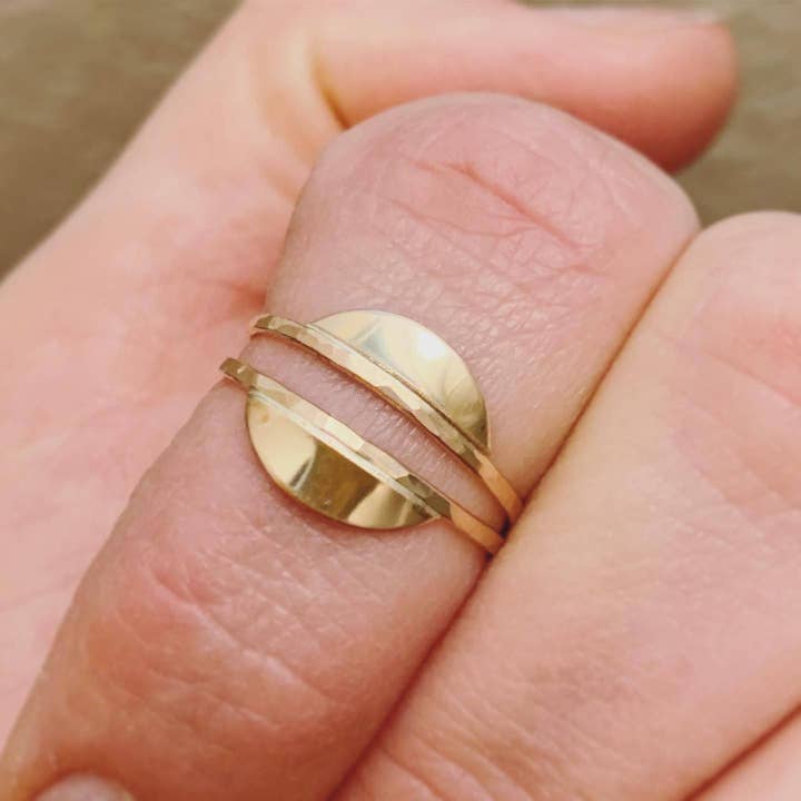 Foamy Wader - Wholesale Band/Stacked Ring - Sunrise Ring - semi circle shimmering stacker ring5