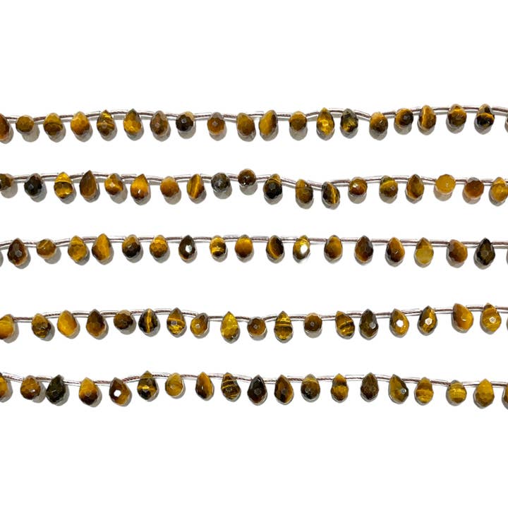 44 small faceted drop tiger eye pendants for wholesale by Foliesbijoux