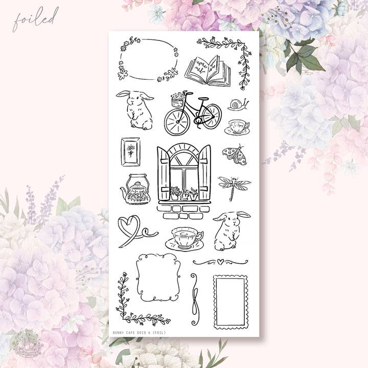 Bunny Cafe - Deco klistermærker 6 (folie dekoration) for engroshandel hos Hello Petite Paper