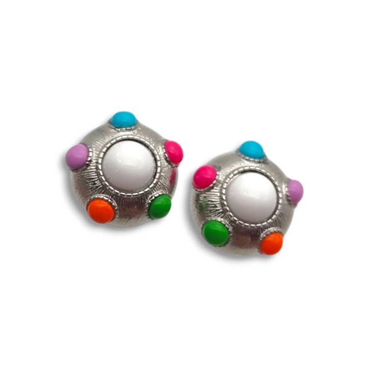 Funk Da Queen - Wholesale Stud/Post Earrings - Carnival Silver | Earrings