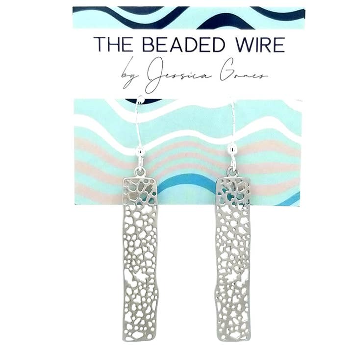 #MM73- Mesh Rektangel Drop- Sølv for engroshandel hos The Beaded Wire Designs