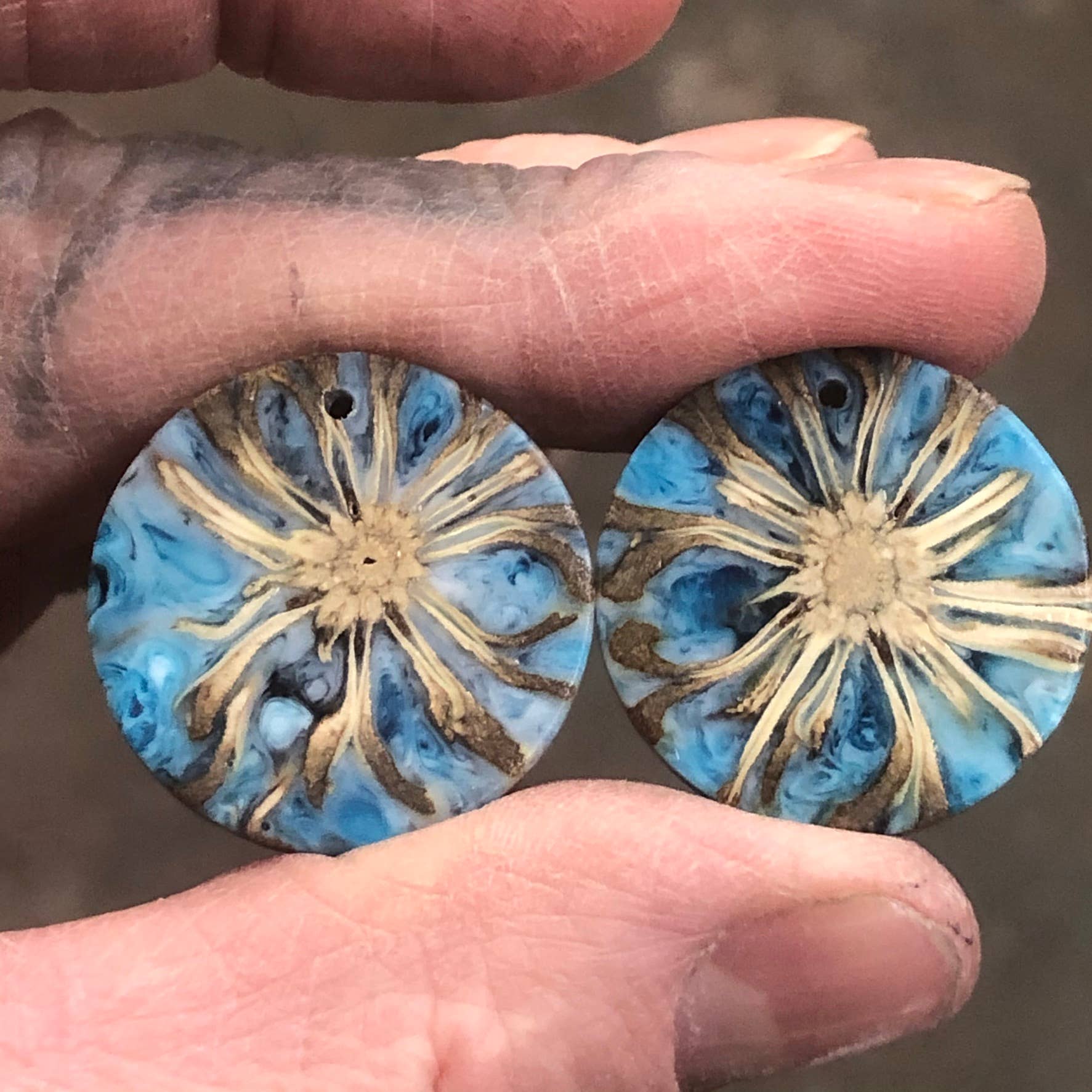 Forest Life Creations - Wholesale Dangle Earrings - Round Magnolia Pod / Resin Earrings3