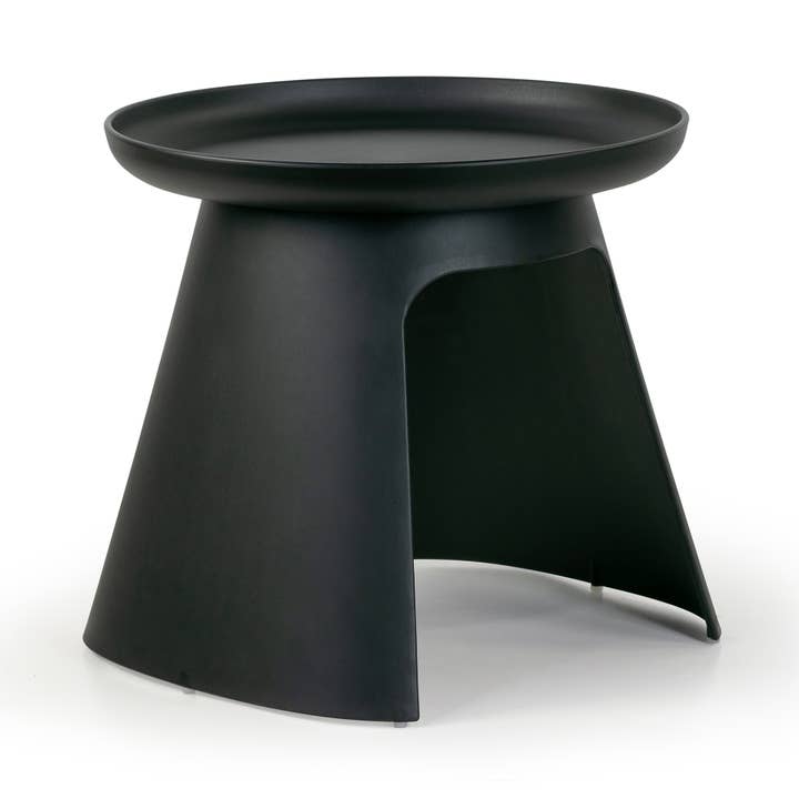 Balius Black Plastic Round End Table for wholesale by Glamour Home