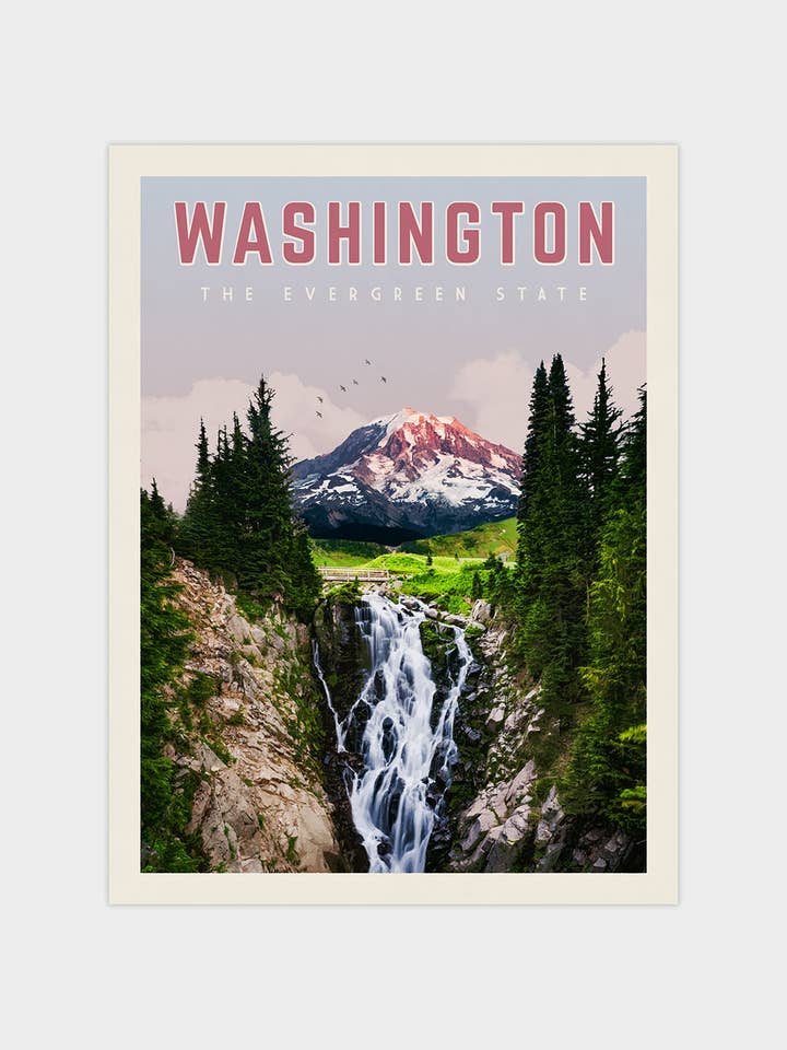 Washington State - Vintage Travel Print for wholesale by Vintaprints