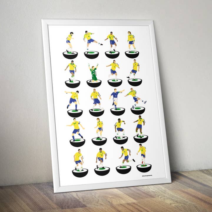 Brazil Football Legends Print A3 for wholesale by HomelessGhostPrints LTD