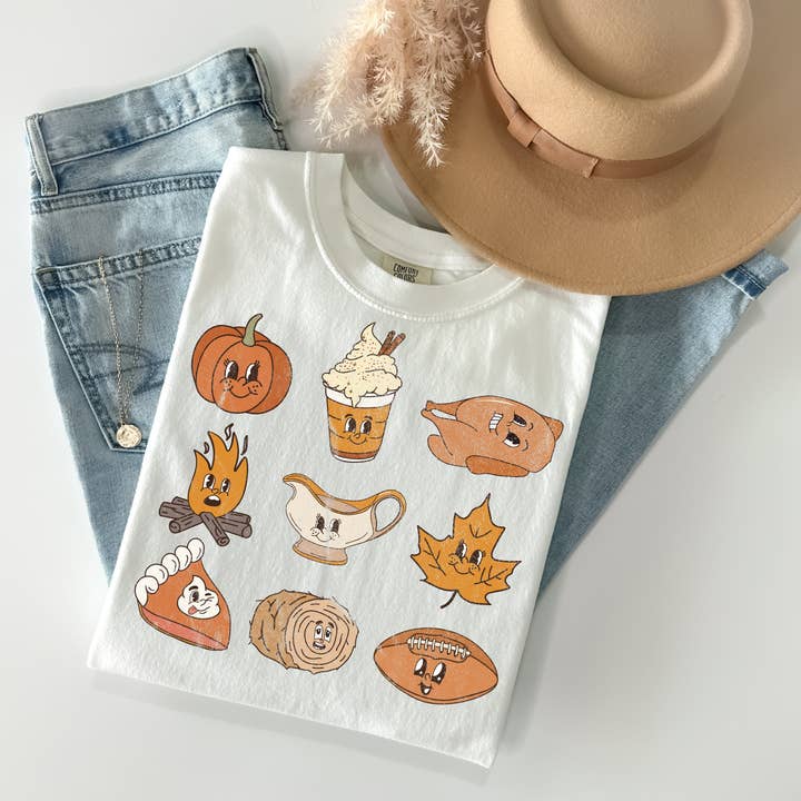 Thanksgiving Doodles Comfort Colors for wholesale by ZZ Threadz