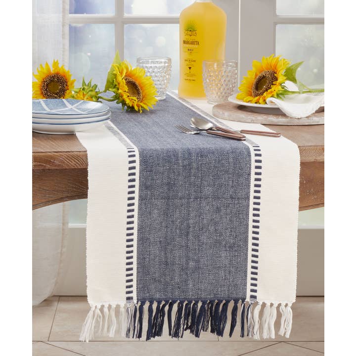 Saro Lifestyle - Wholesale Table Runner - Stripe Runner - Natural Look and Feel7